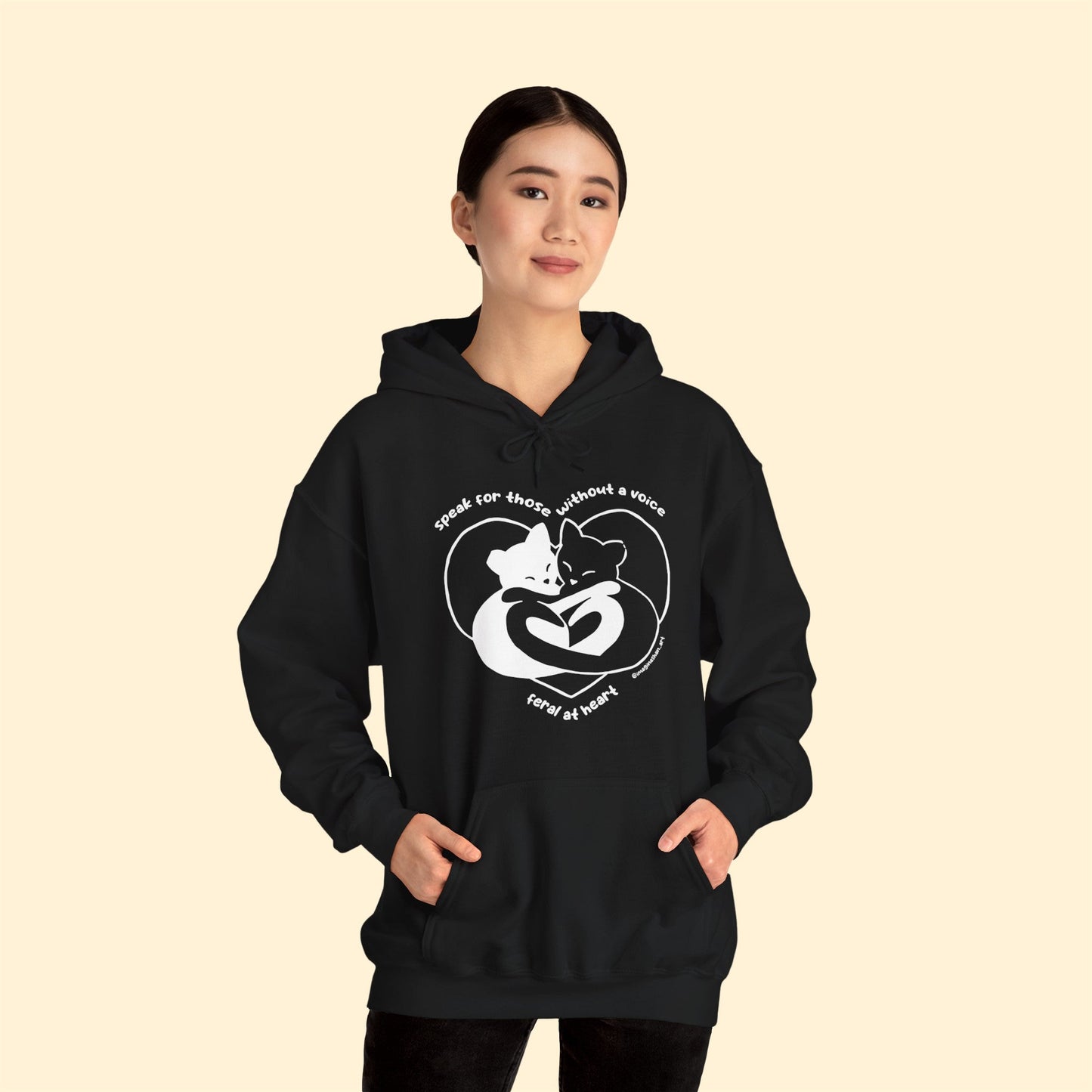 Speak For Those Without A Voice | FUNDRAISER for Feral At Heart | Hooded Sweatshirt - Detezi Designs-33064248791979520931