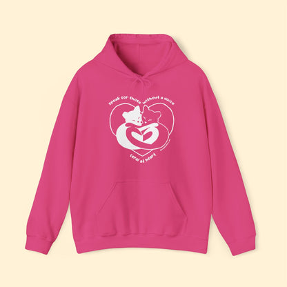 Speak For Those Without A Voice | FUNDRAISER for Feral At Heart | Hooded Sweatshirt - Detezi Designs - 51897650833958879764