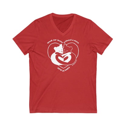 Speak For Those Without A Voice | FUNDRAISER for Feral At Heart | Unisex V-Neck Tee - Detezi Designs-19304763855959498468