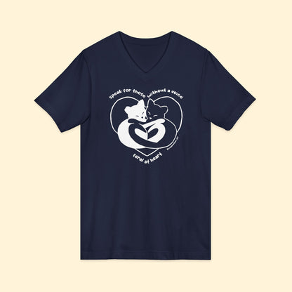 Speak For Those Without A Voice | FUNDRAISER for Feral At Heart | Unisex V - Neck Tee - Detezi Designs - 27347712148354591877