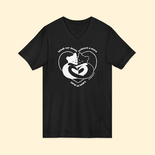 Speak For Those Without A Voice | FUNDRAISER for Feral At Heart | Unisex V - Neck Tee - Detezi Designs - 32438842656079019653
