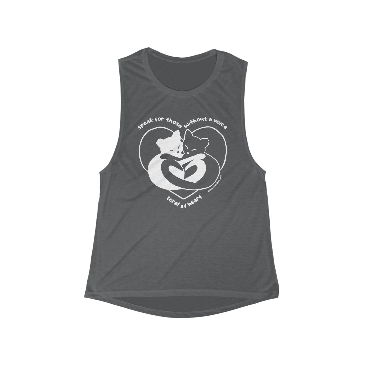 Speak For Those Without A Voice | FUNDRAISER for Feral at Heart | Women's Flowy Scoop Muscle Tank - Detezi Designs-15237107144333977863