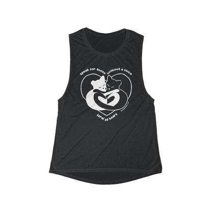 Speak For Those Without A Voice | FUNDRAISER for Feral at Heart | Women's Flowy Scoop Muscle Tank - Detezi Designs-20626190095533661708