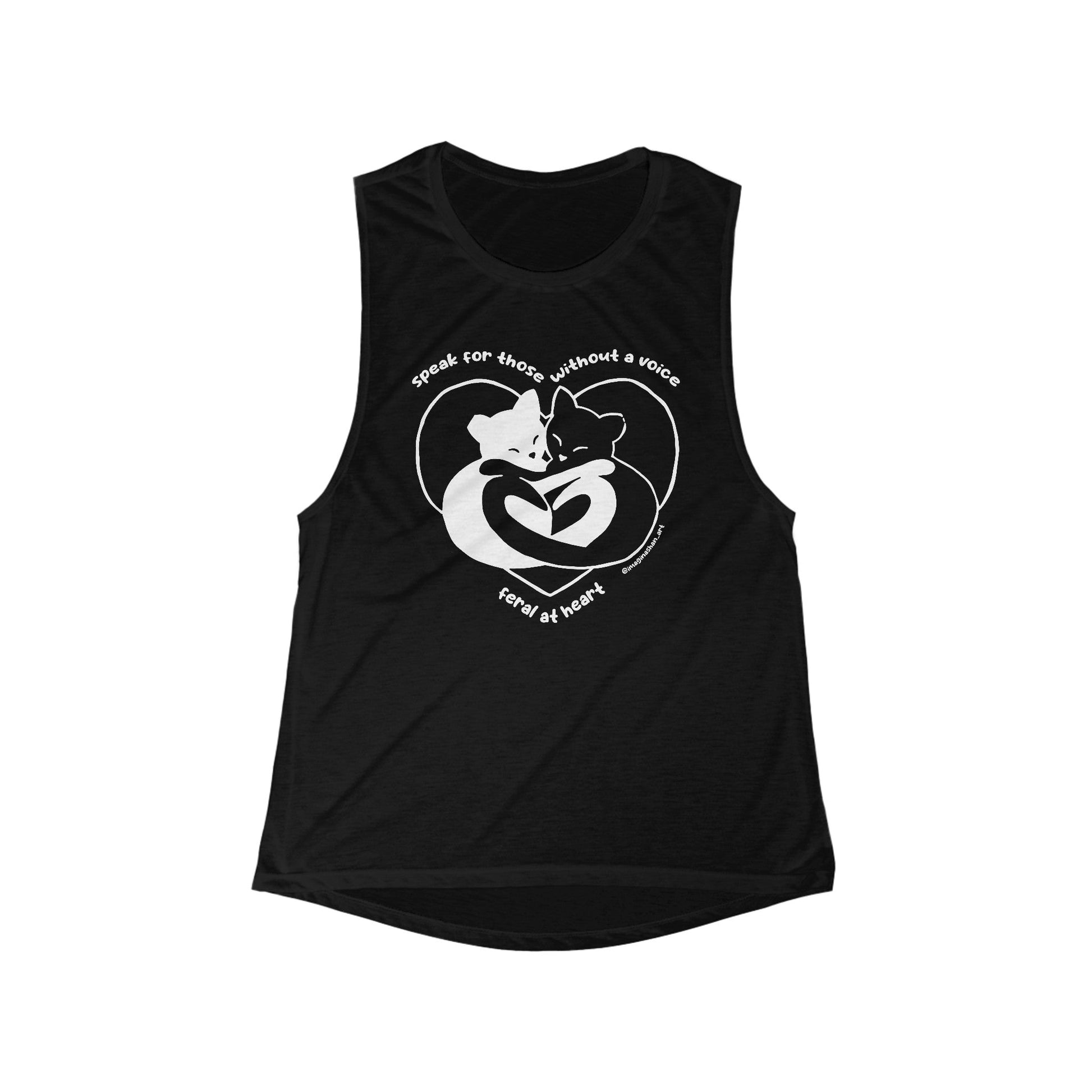 Speak For Those Without A Voice | FUNDRAISER for Feral at Heart | Women's Flowy Scoop Muscle Tank - Detezi Designs-30951000948995489456