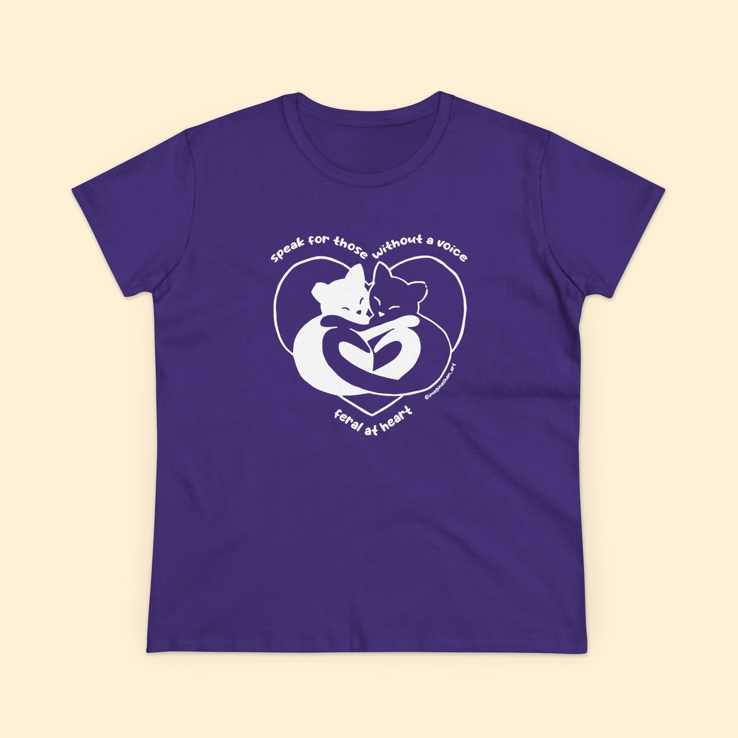 Speak For Those Without A Voice | FUNDRAISER for Feral At Heart | Women's Midweight Cotton Tee - Detezi Designs - 18187799359174742922