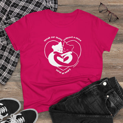 Speak For Those Without A Voice | FUNDRAISER for Feral At Heart | Women's Midweight Cotton Tee - Detezi Designs - 18187799359174742922