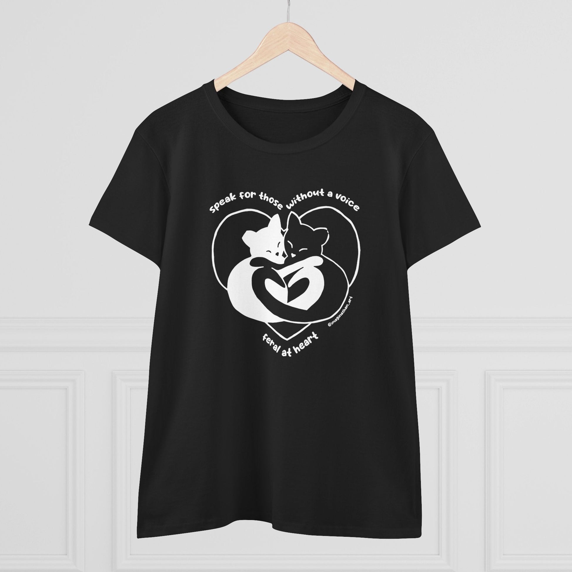 Speak For Those Without A Voice | FUNDRAISER for Feral At Heart | Women's Midweight Cotton Tee - Detezi Designs - 18187799359174742922