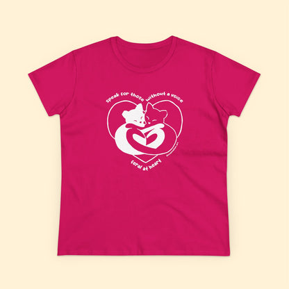 Speak For Those Without A Voice | FUNDRAISER for Feral At Heart | Women's Midweight Cotton Tee - Detezi Designs - 23796794226848937488