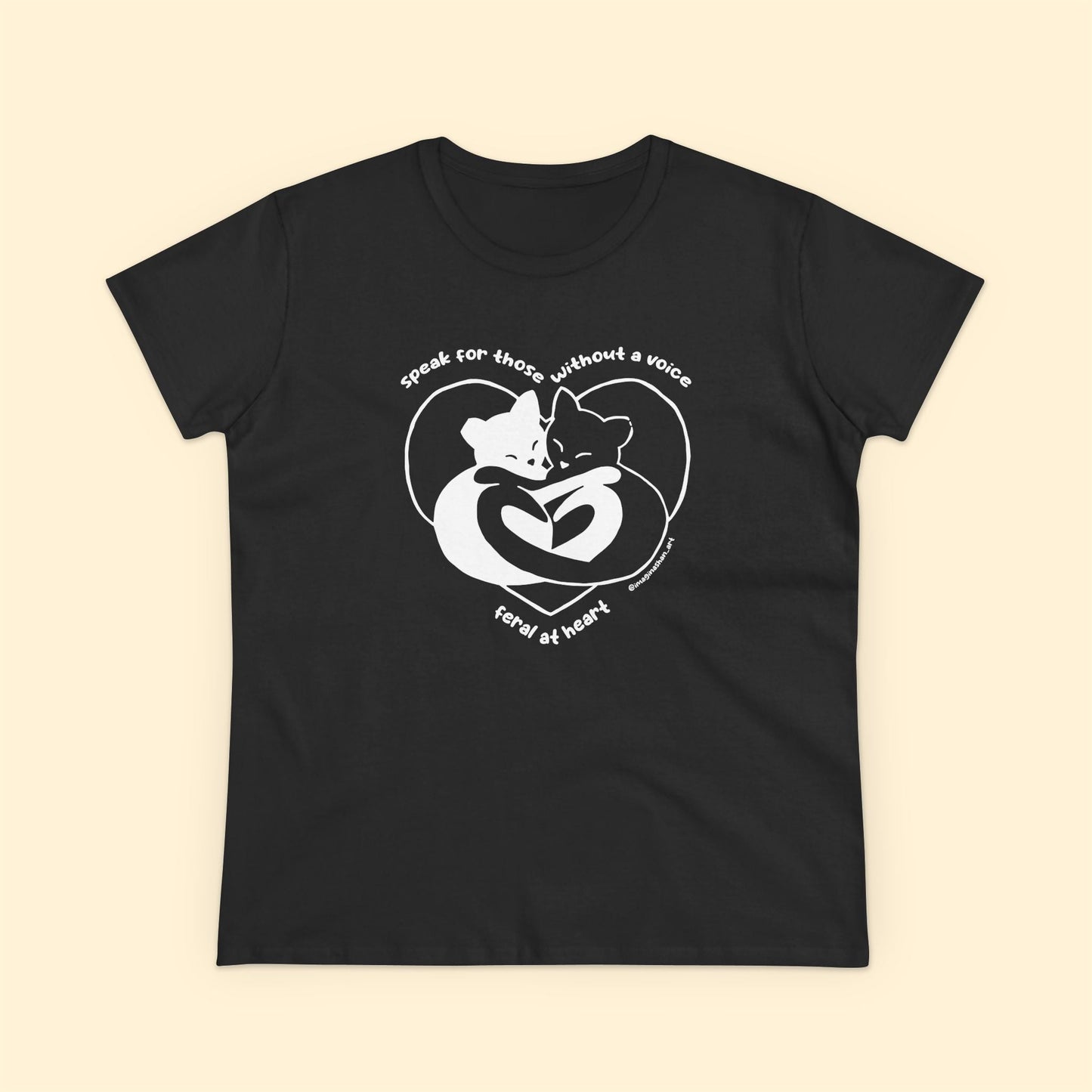 Speak For Those Without A Voice | FUNDRAISER for Feral At Heart | Women's Midweight Cotton Tee - Detezi Designs - 26000834139120429074