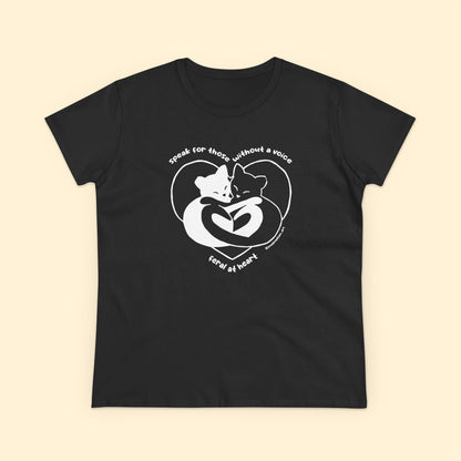 Speak For Those Without A Voice | FUNDRAISER for Feral At Heart | Women's Midweight Cotton Tee - Detezi Designs - 26000834139120429074