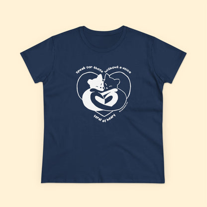 Speak For Those Without A Voice | FUNDRAISER for Feral At Heart | Women's Midweight Cotton Tee - Detezi Designs - 76025106243231546963