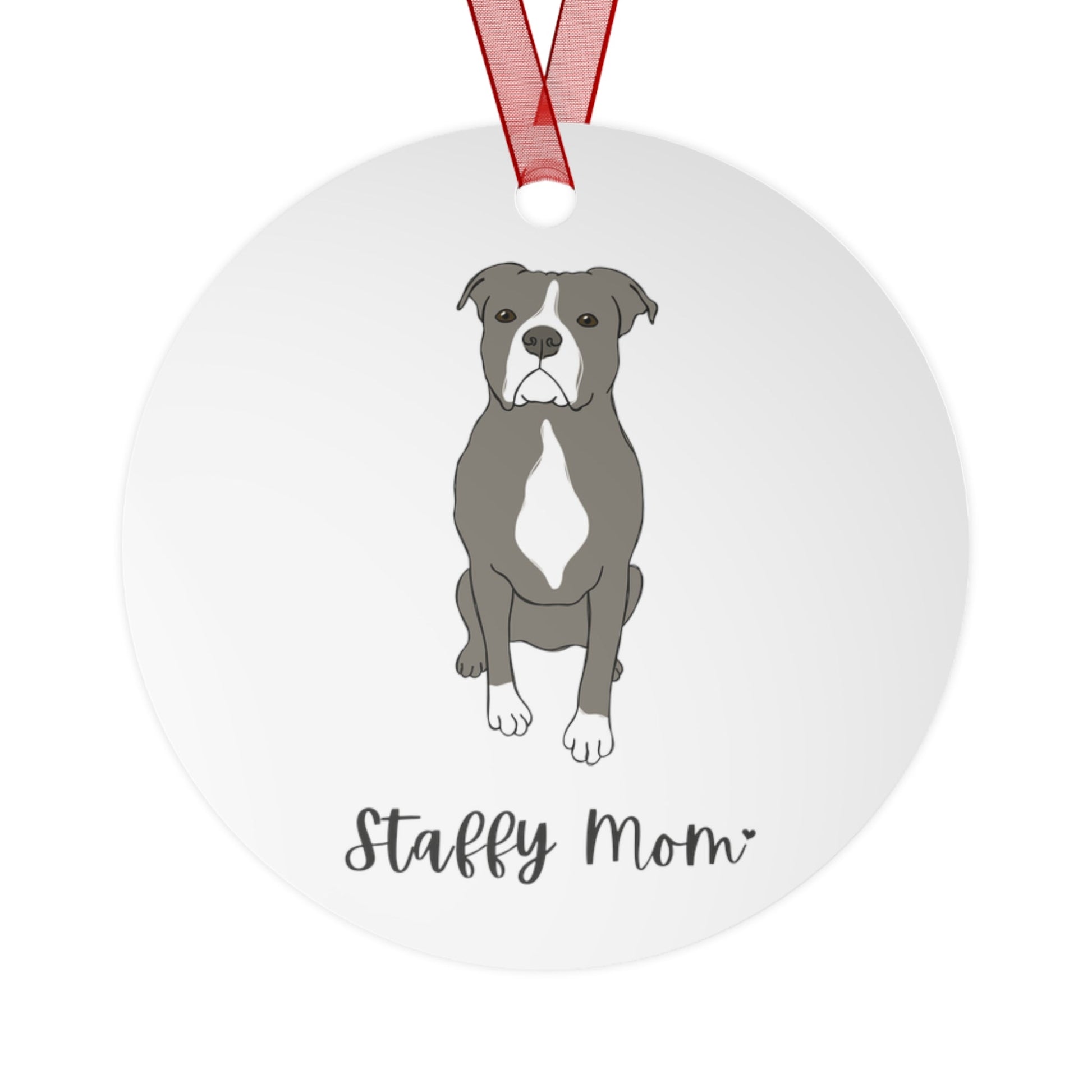 Staffy Mom | Holiday Ornament - Detezi Designs - 71419455882590693950