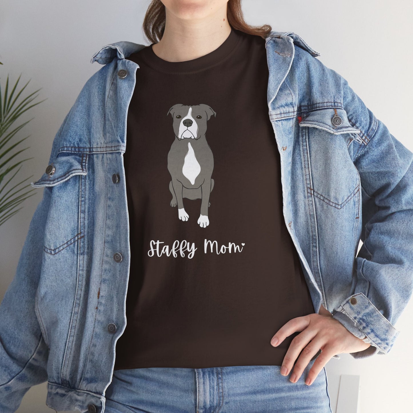 Staffy Mom | Unisex T-shirt - Detezi Designs-52183725627329196878