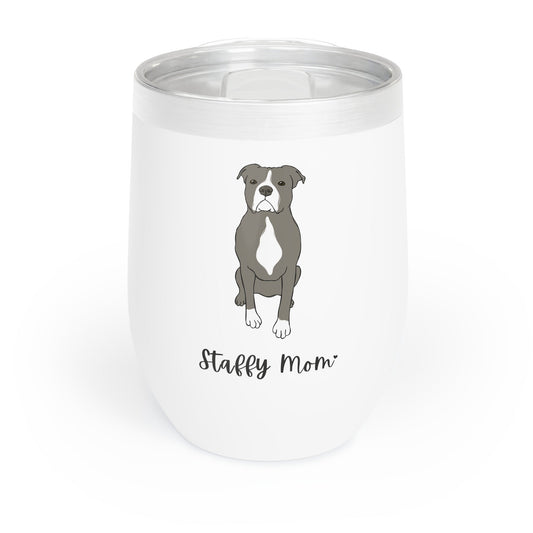 Staffy Mom | Wine Tumbler - Detezi Designs-19993960281728066137