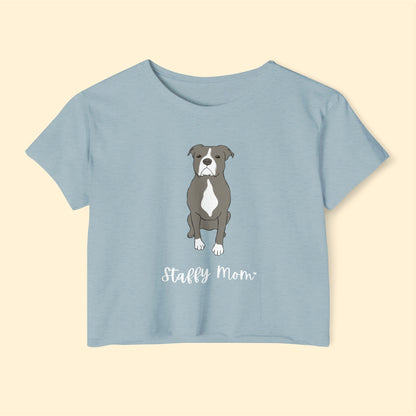 Staffy Mom | Women's Festival Crop Top - Detezi Designs-25328466188797693050