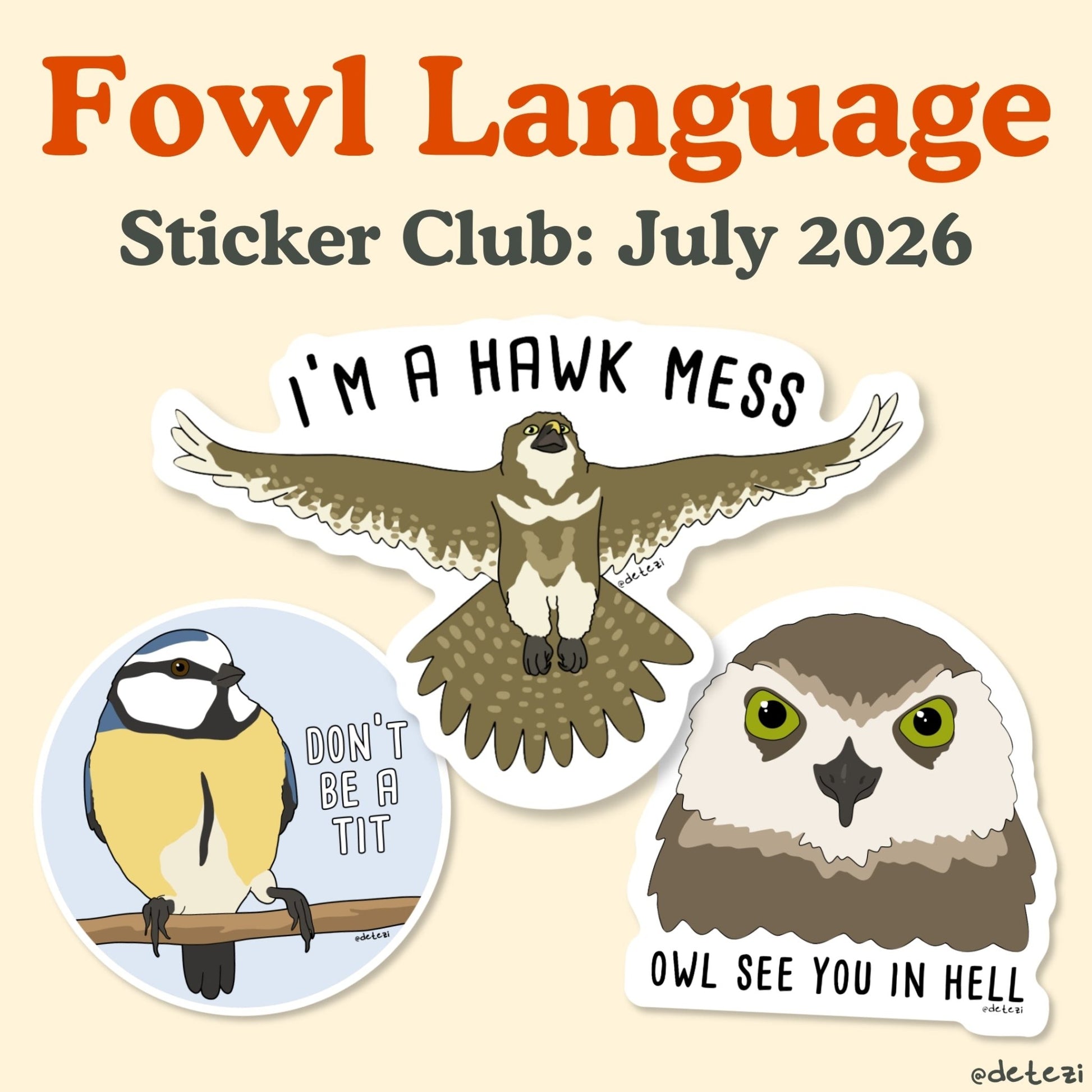 Sticker Club: Monthly Subscription - Detezi Designs-