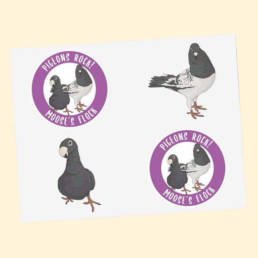 Stickers | FUNDRAISER | Moose's Flock | Pigeons Rock - Detezi Designs - 27857353679540591333