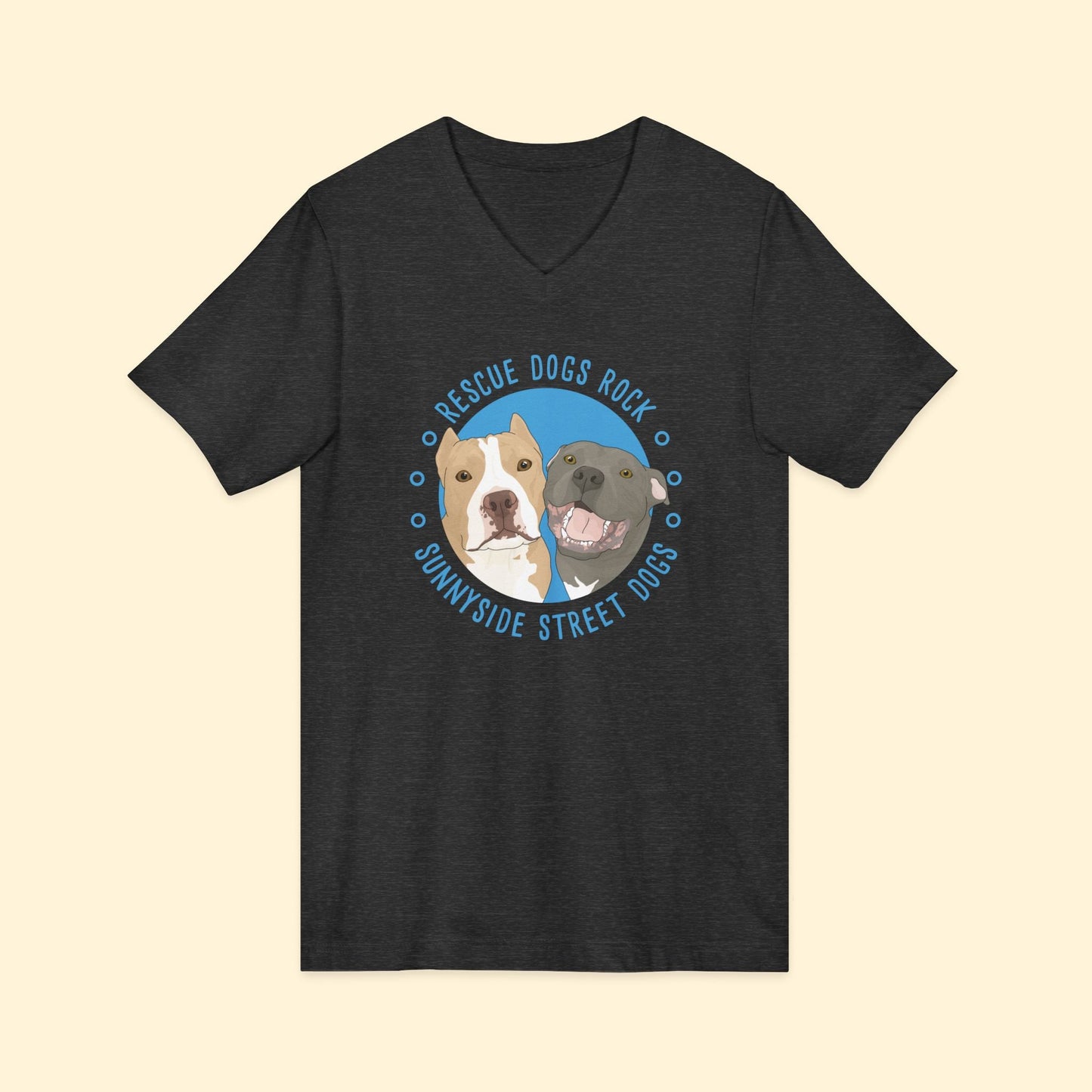 Sunnyside Street Dogs | FUNDRAISER | Unisex V - Neck Tee - Detezi Designs - 33589335776405259932