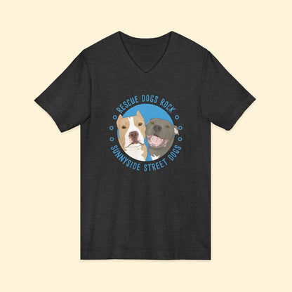 Sunnyside Street Dogs | FUNDRAISER | Unisex V - Neck Tee - Detezi Designs - 33589335776405259932