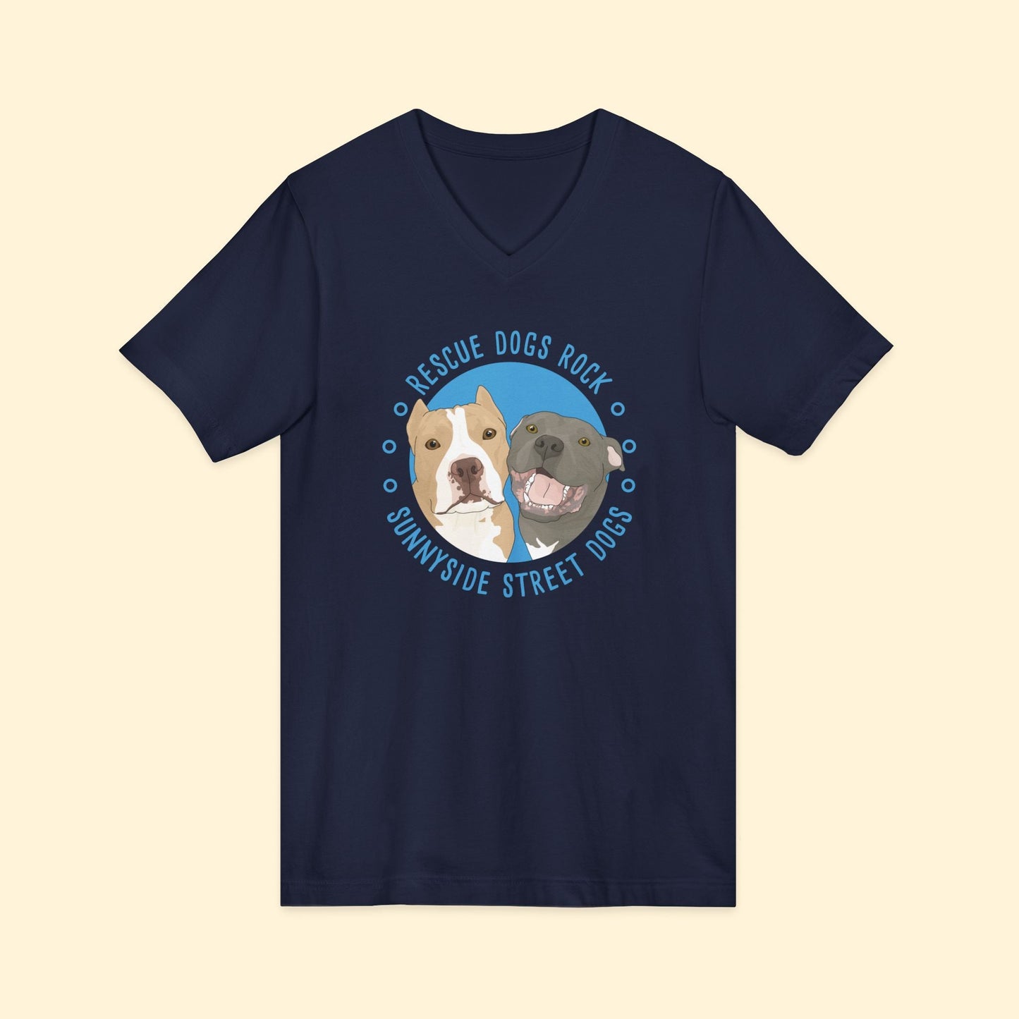 Sunnyside Street Dogs | FUNDRAISER | Unisex V - Neck Tee - Detezi Designs - 40745761467657241782