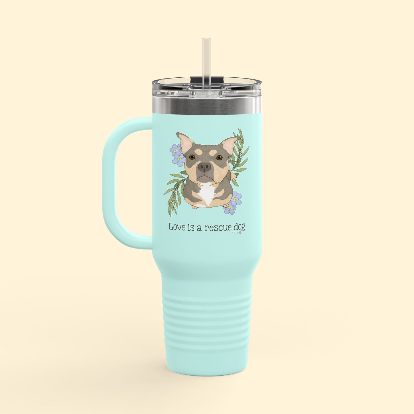 Sunshine | FUNDRAISER for HHART | Insulated Travel Mug, 40oz - Detezi Designs - 11620570307771585645