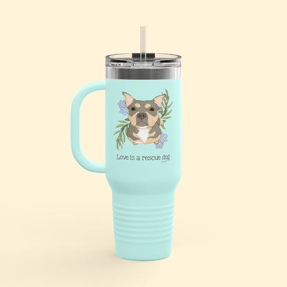 Sunshine | FUNDRAISER for HHART | Insulated Travel Mug, 40oz - Detezi Designs - 11620570307771585645