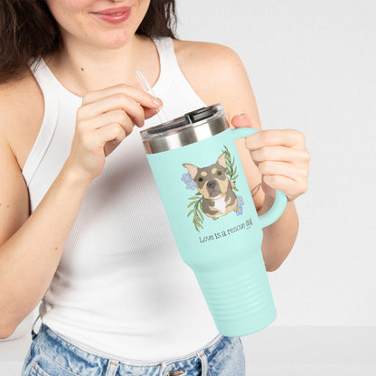 Sunshine | FUNDRAISER for HHART | Insulated Travel Mug, 40oz - Detezi Designs - 26204881476714067240