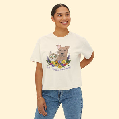 Support Your Local Animal Shelter | Comfort Colors Boxy Tee - Detezi Designs - 14533463487744144185