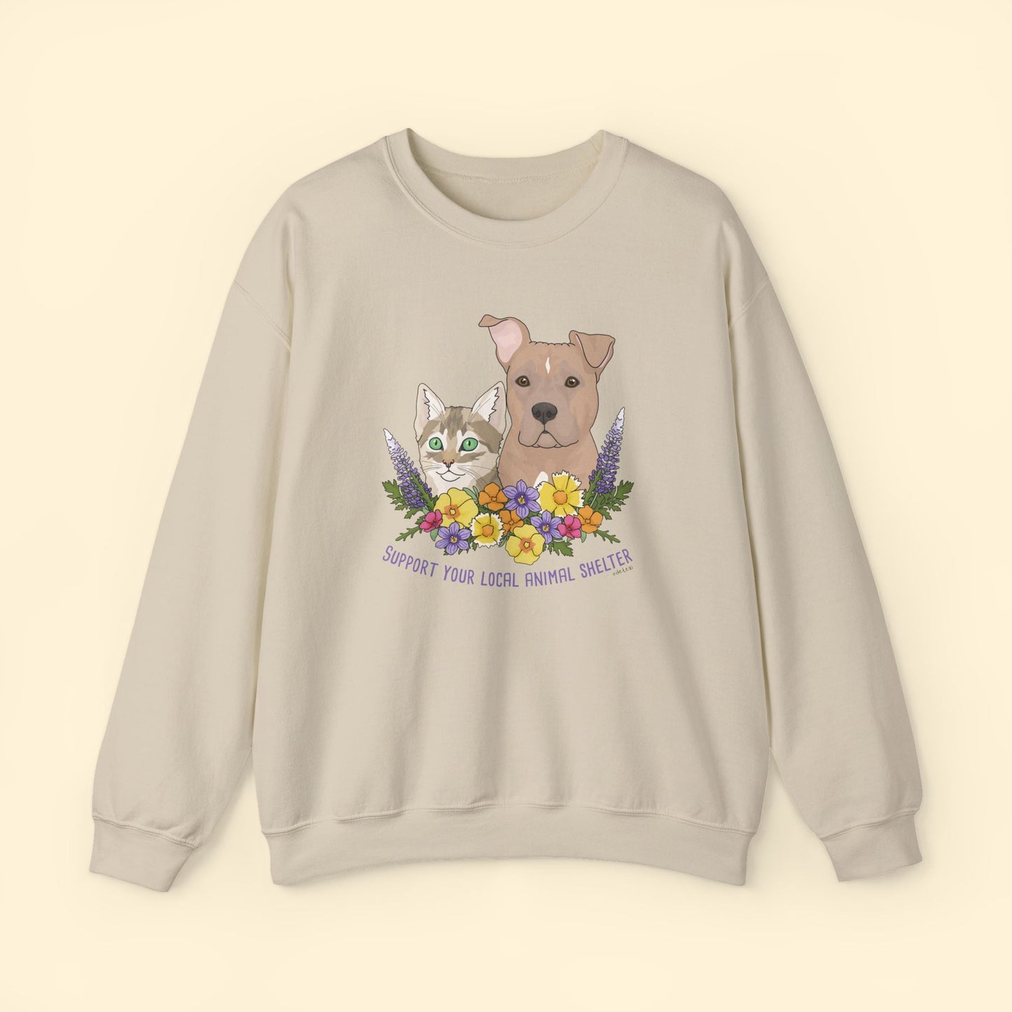 Support Your Local Animal Shelter | Crewneck Sweatshirt - Detezi Designs - 13323160547147169189