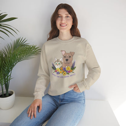 Support Your Local Animal Shelter | Crewneck Sweatshirt - Detezi Designs - 14342856828245303464