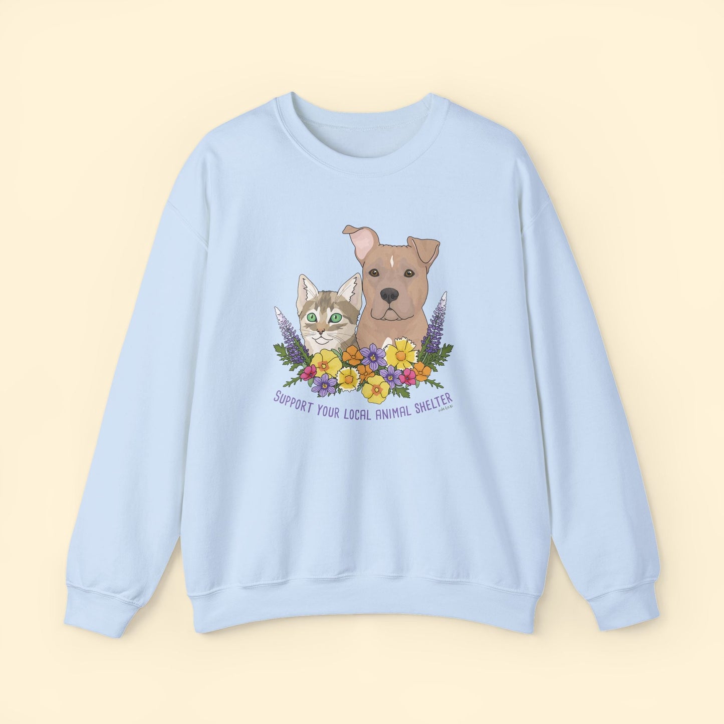 Support Your Local Animal Shelter | Crewneck Sweatshirt - Detezi Designs - 14342856828245303464