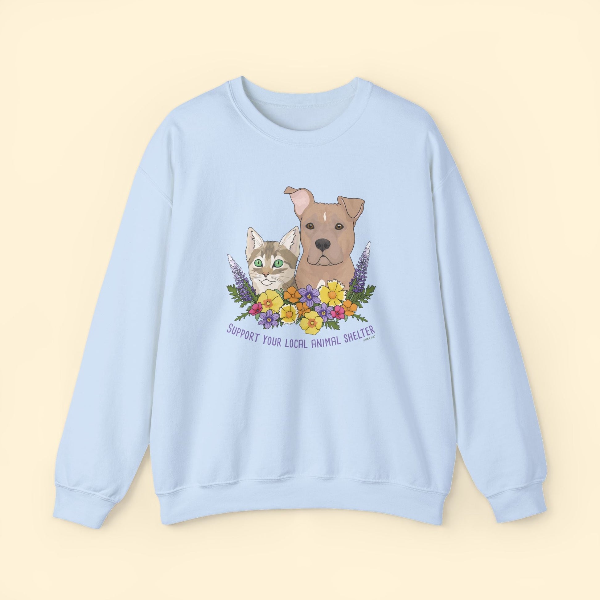 Support Your Local Animal Shelter | Crewneck Sweatshirt - Detezi Designs - 14342856828245303464
