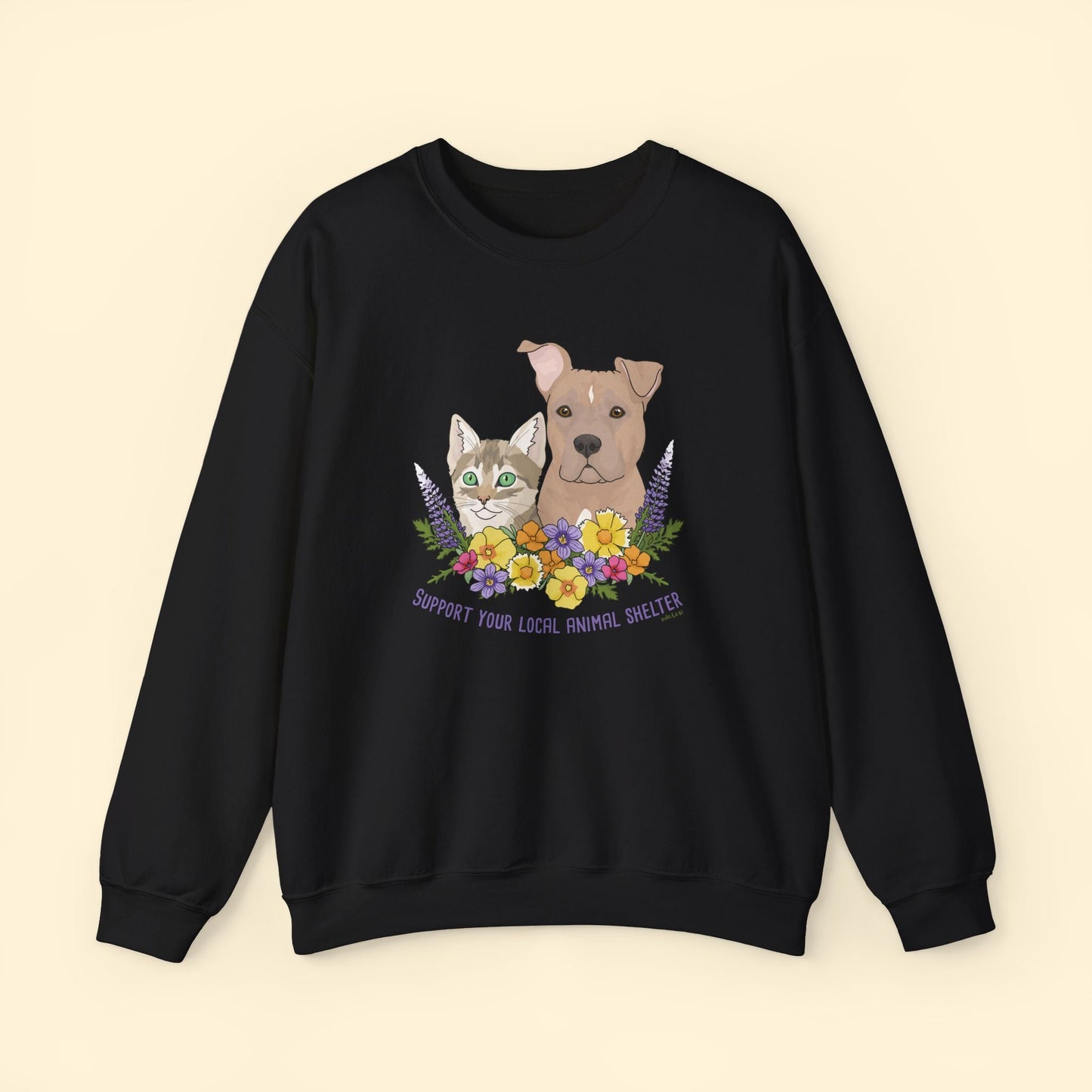 Support Your Local Animal Shelter | Crewneck Sweatshirt - Detezi Designs - 25983703739986862466