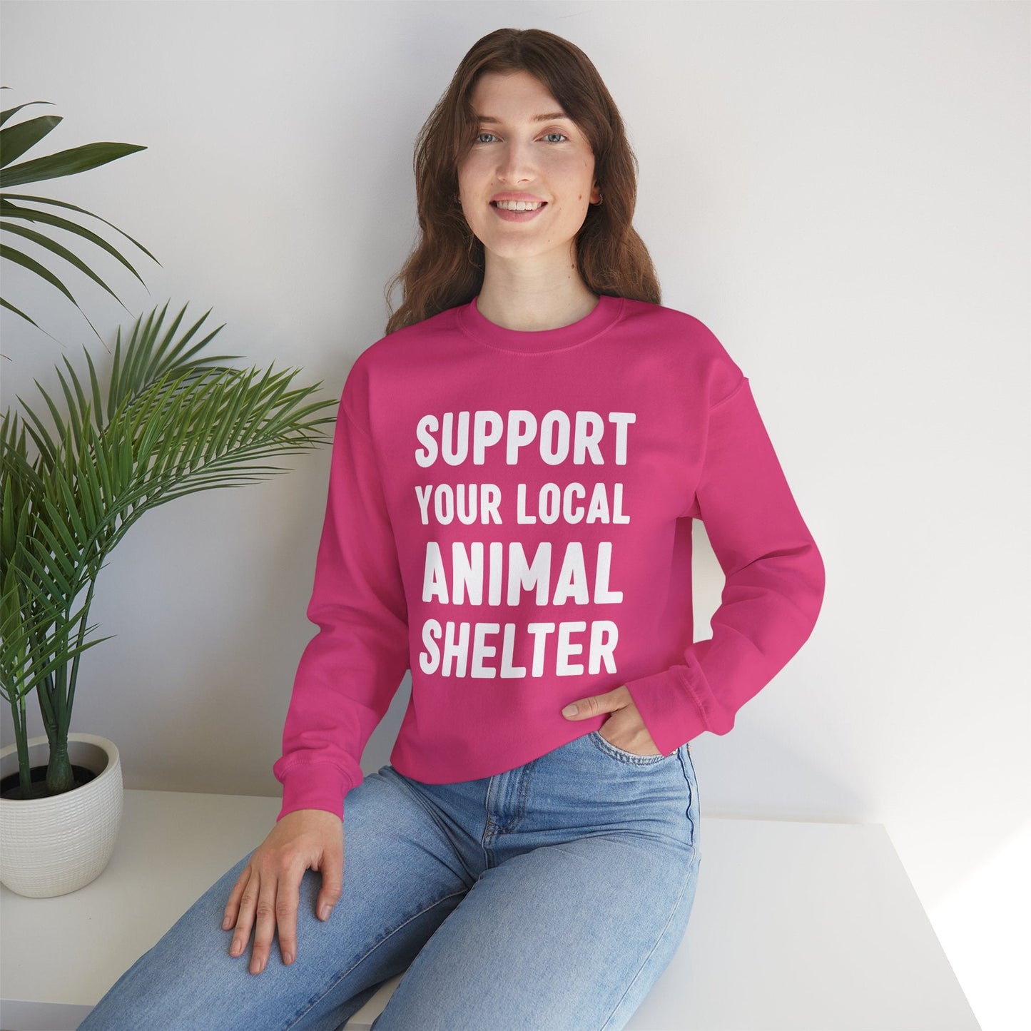 Support Your Local Animal Shelter | Crewneck Sweatshirt - Detezi Designs - 27945399242492458484