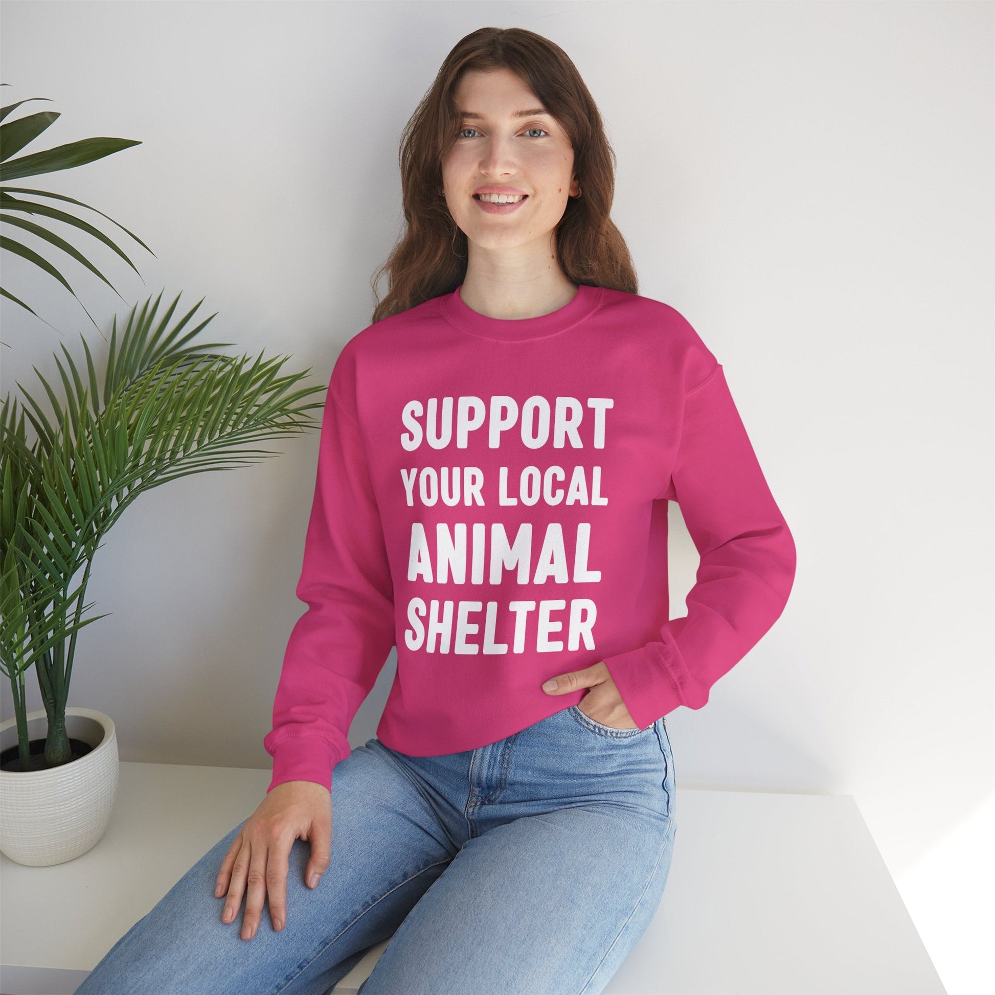 Support Your Local Animal Shelter | Crewneck Sweatshirt - Detezi Designs - 27945399242492458484