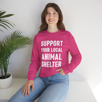 Support Your Local Animal Shelter | Crewneck Sweatshirt - Detezi Designs - 27945399242492458484