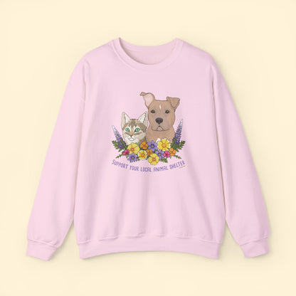 Support Your Local Animal Shelter | Crewneck Sweatshirt - Detezi Designs - 31926977691220386806