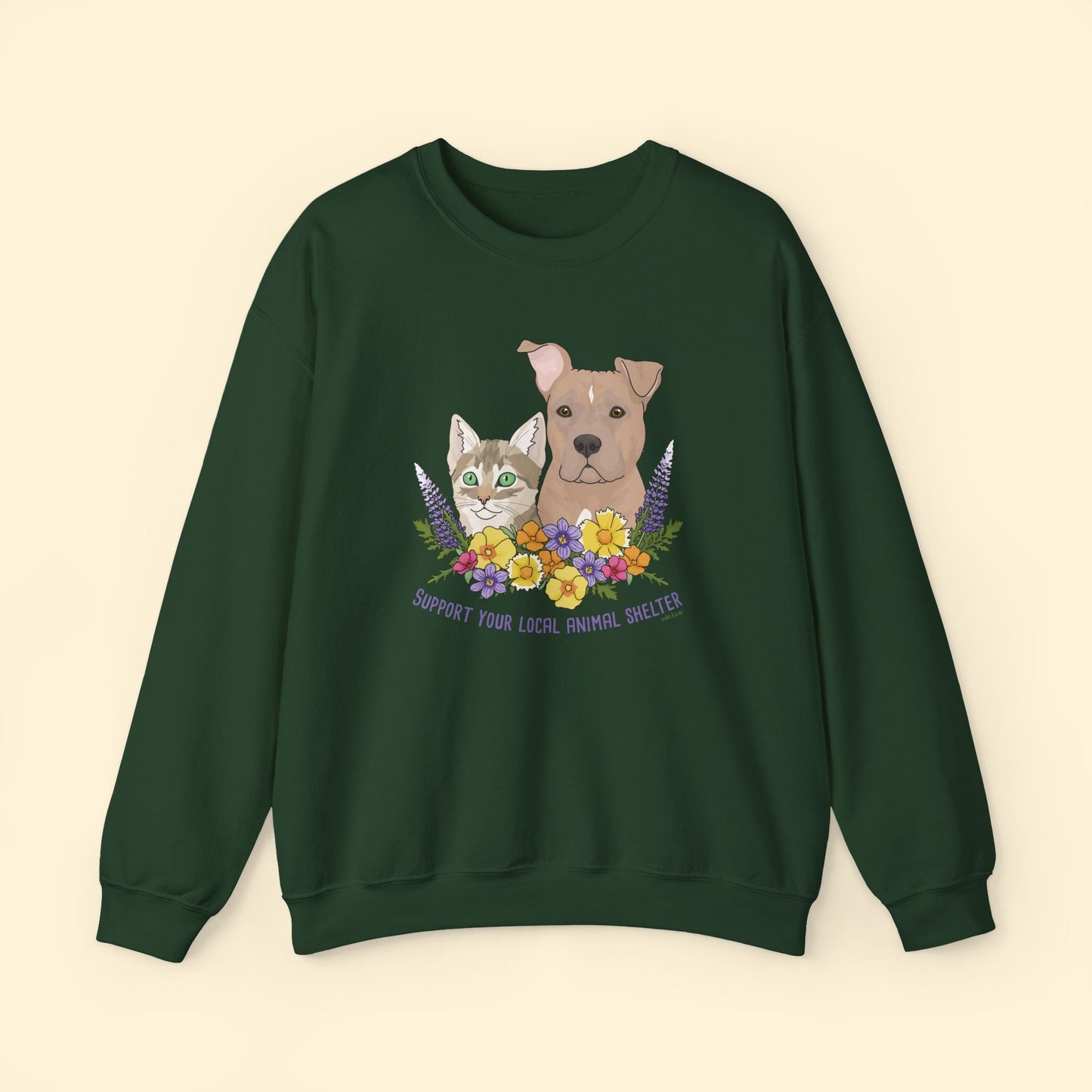 Support Your Local Animal Shelter | Crewneck Sweatshirt - Detezi Designs - 96063657197401572405