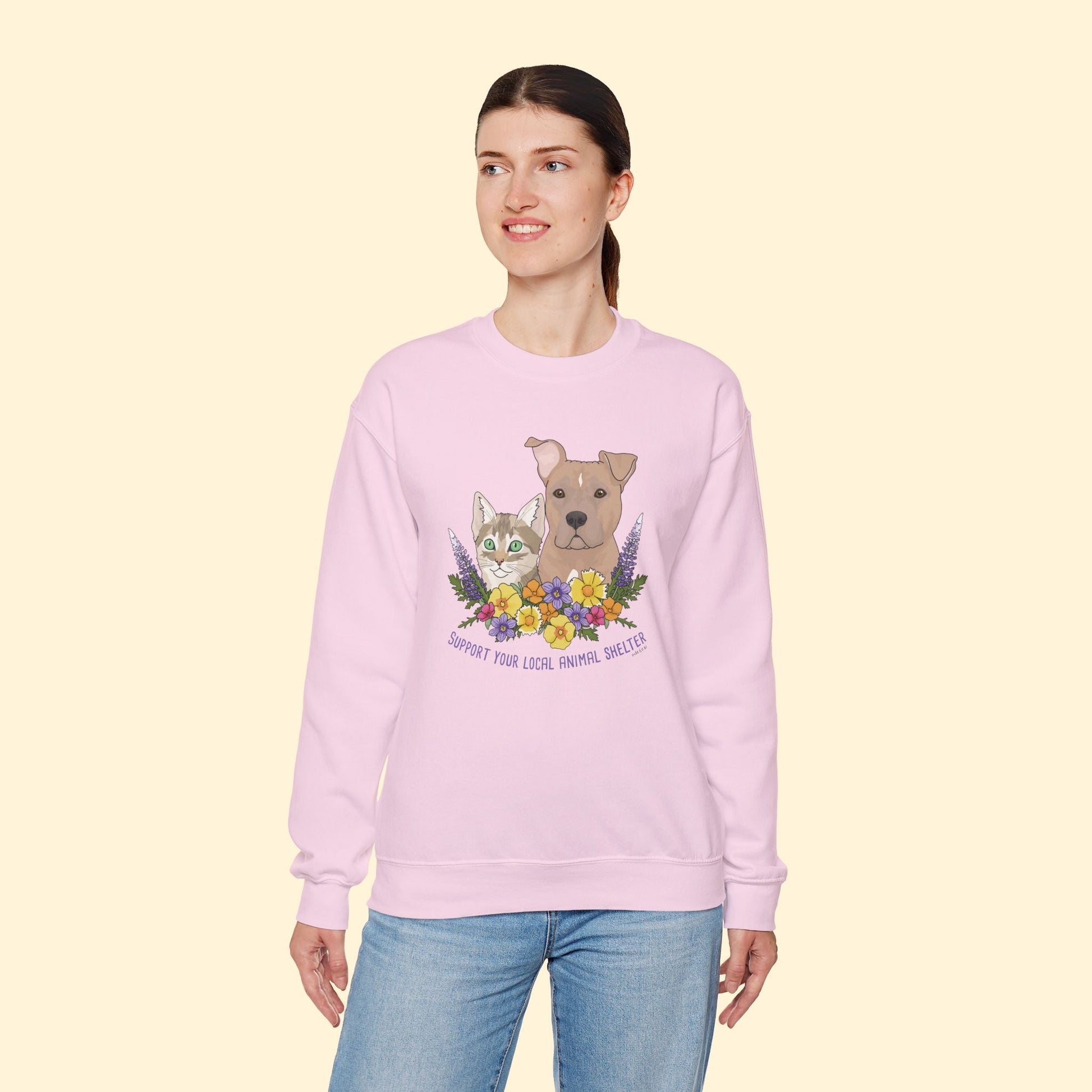 Support Your Local Animal Shelter | Crewneck Sweatshirt - Detezi Designs - 96063657197401572405