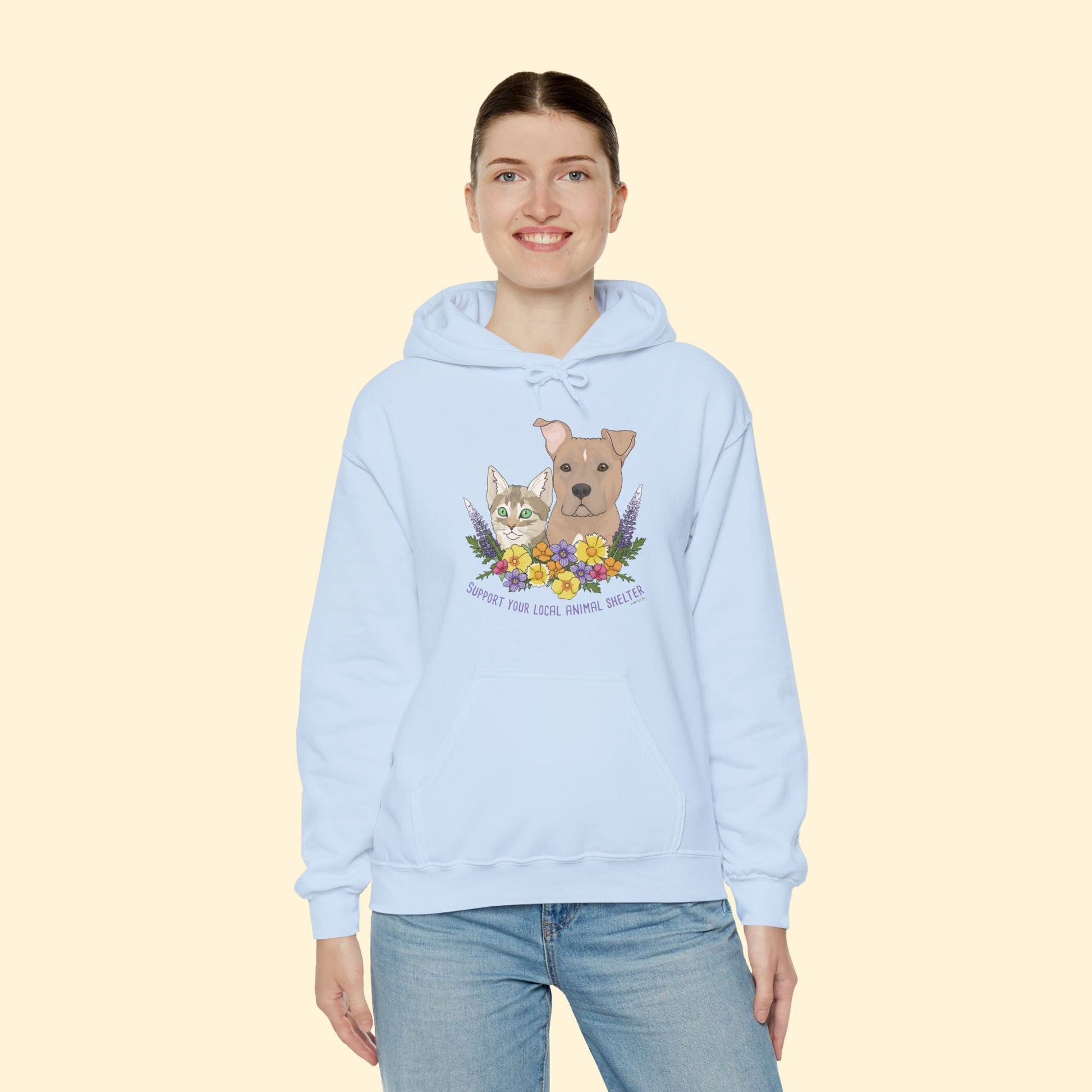 Support Your Local Animal Shelter | Hooded Sweatshirt - Detezi Designs - 32075220365795205702