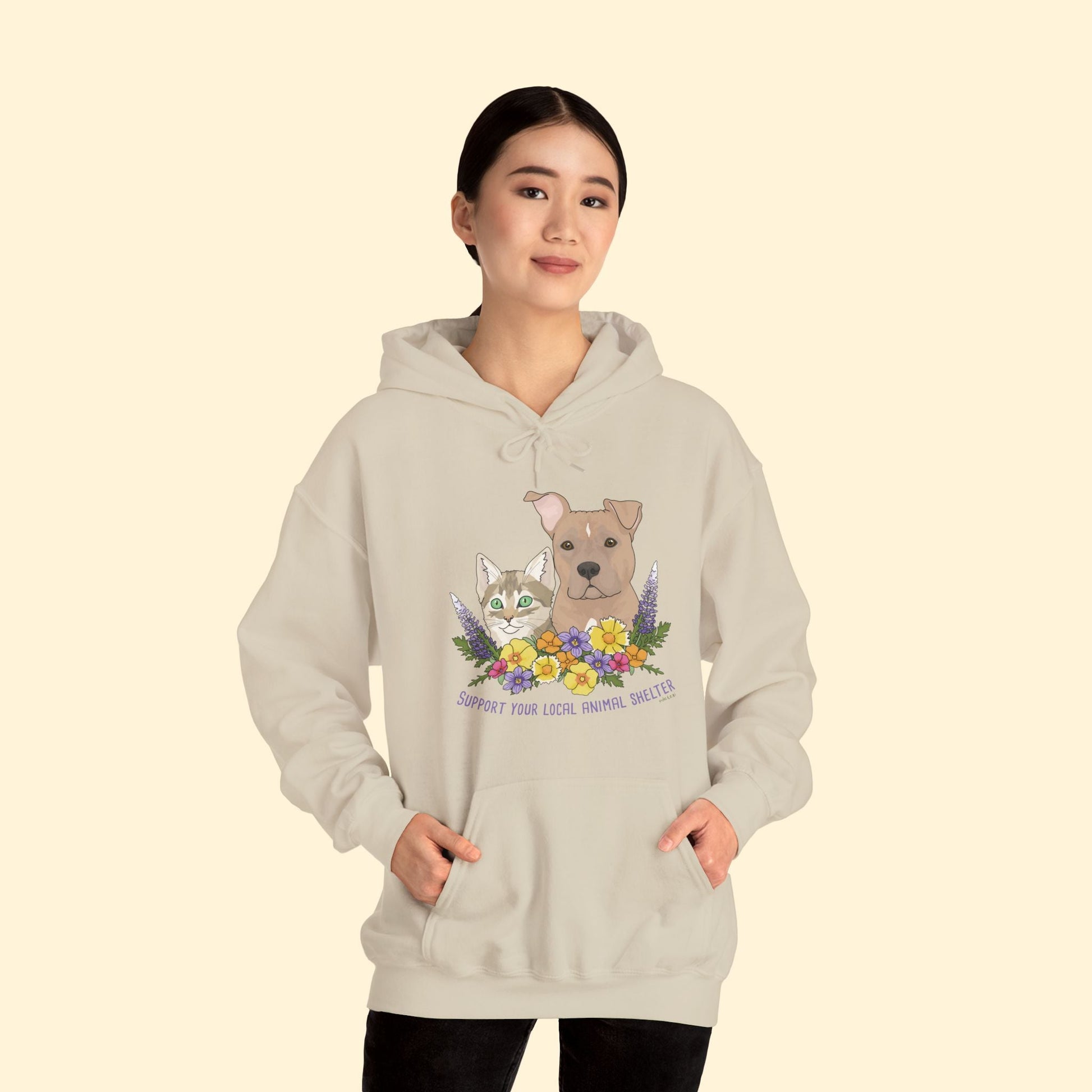 Support Your Local Animal Shelter | Hooded Sweatshirt - Detezi Designs - 32075220365795205702