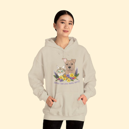 Support Your Local Animal Shelter | Hooded Sweatshirt - Detezi Designs - 32075220365795205702