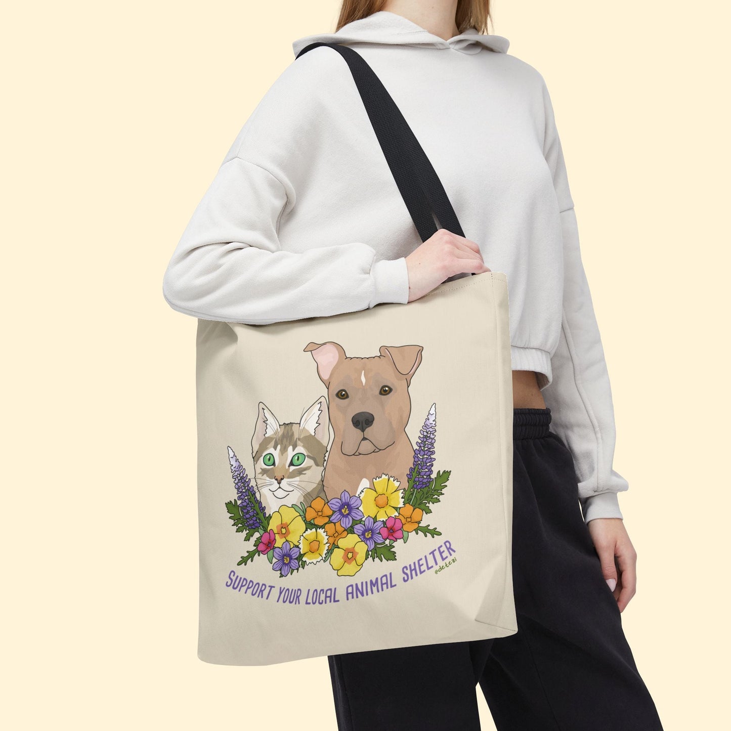 Support Your Local Animal Shelter | Tote Bag | Three Sizes - Detezi Designs - 11201528103547393217