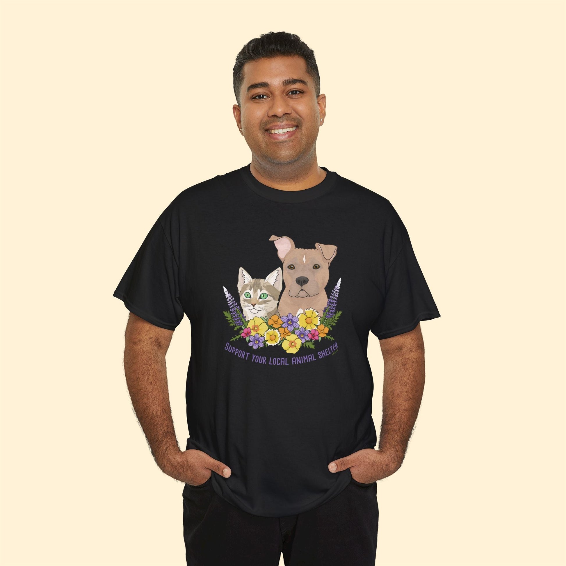 Support Your Local Animal Shelter | Unisex Crewneck T-shirt - Detezi Designs - 30961991168957414983