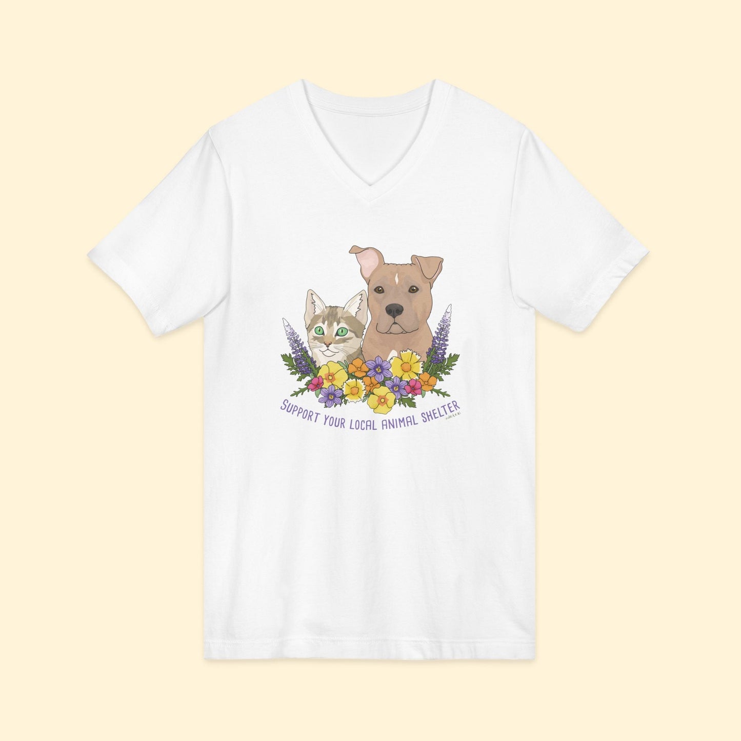 Support Your Local Animal Shelter | Unisex V - Neck Tee - Detezi Designs - 19726791443304844787