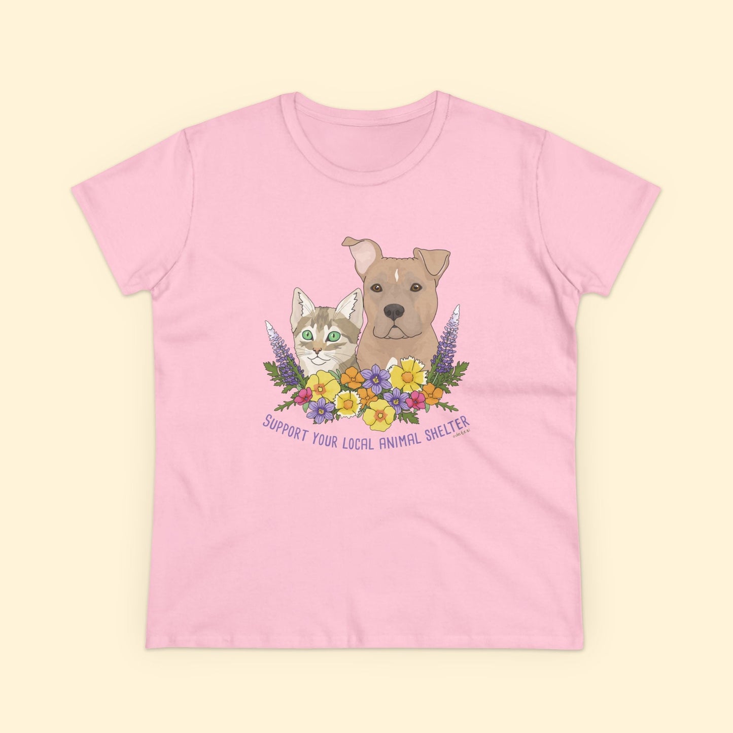 Support Your Local Animal Shelter | Women's Midweight Cotton Tee - Detezi Designs - 22693257104588333686