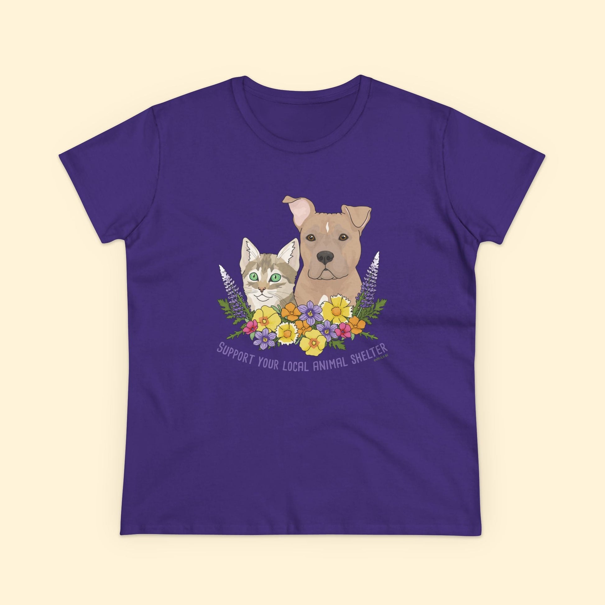 Support Your Local Animal Shelter | Women's Midweight Cotton Tee - Detezi Designs - 25191588440258173131