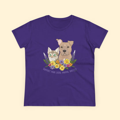 Support Your Local Animal Shelter | Women's Midweight Cotton Tee - Detezi Designs - 25191588440258173131