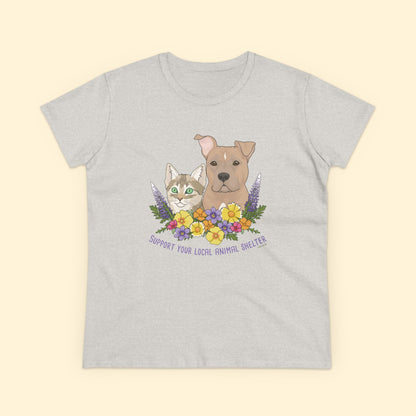 Support Your Local Animal Shelter | Women's Midweight Cotton Tee - Detezi Designs - 25191588440258173131