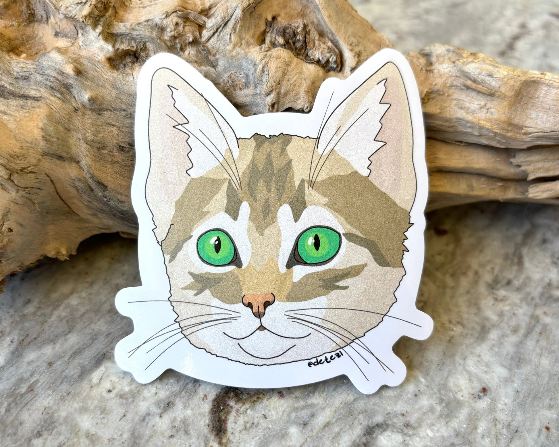 Tabby Kitten | 3" Vinyl Sticker - Detezi Designs - 